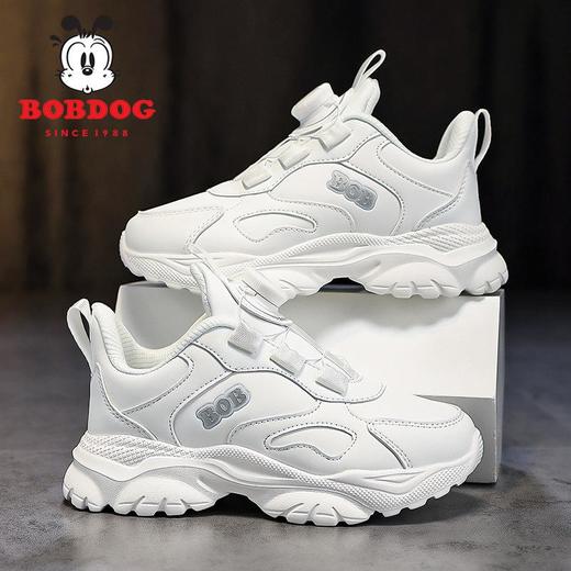 巴布豆男童鞋小白鞋2025新款儿童时尚老爹鞋女童皮面防水运动鞋潮 商品图0