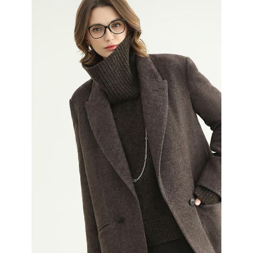 COCOBELLA软糯蓬松高领羊毛针织衫女秋冬加厚通勤毛衣MZ3259 商品图4