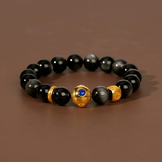 好运连珠 黑曜石水行手串 商品图6