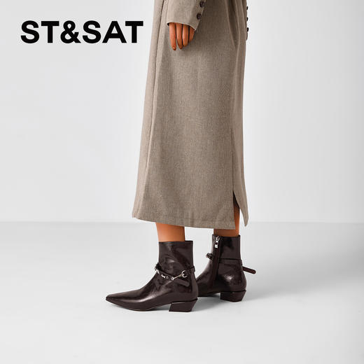 【绒里可选】星期六复古饰带气质时装短靴SSD4116YCC/SSD4118YLL 商品图5