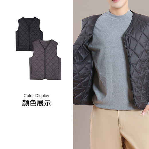 【第二件 0 元｜ 满2件 5 折】【单件马甲】【秀黛】男防风拉链V领马甲S3660601T【门店同款】 商品图3