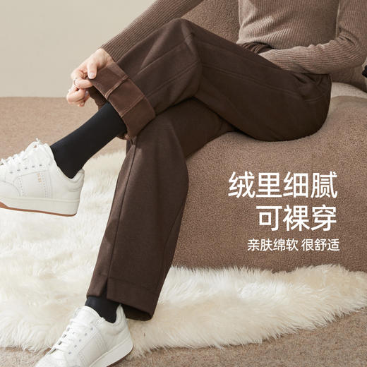 【暖绒绒-醋酸羊毛-香蕉裤】逸阳冬季加绒加厚高腰显瘦百搭休闲裤1864 商品图3