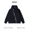 SDSA男士秋冬新款痞帅男装时尚简约撞色格子斜拉链连帽卫衣百搭 商品缩略图0