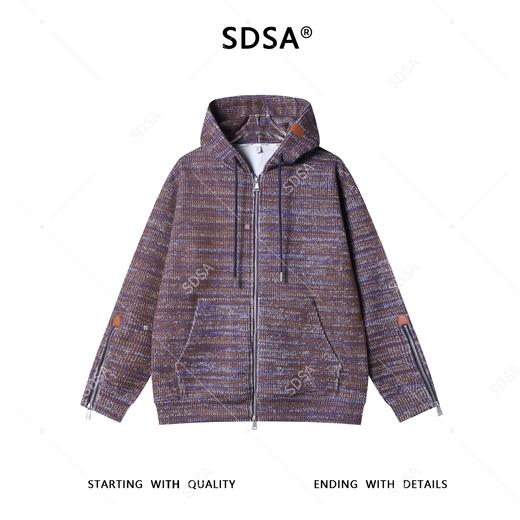 SDSA秋冬新款痞帅男装美式高街拉链设计开衫连帽针织卫衣百搭休闲 商品图0