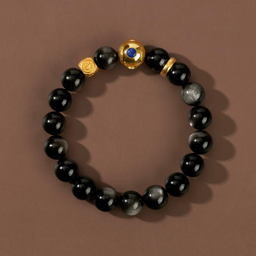 好运连珠 黑曜石水行手串 商品图3