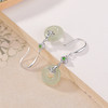 【如意之云】S925纯银天然和田玉碧玉如意祥云平安扣耳饰【CW-EG02417】 商品缩略图2