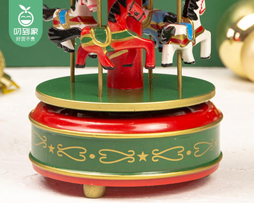 【预售-12月22日配送】圣诞树旋转木马八音盒绿配红（1个） 商品图2
