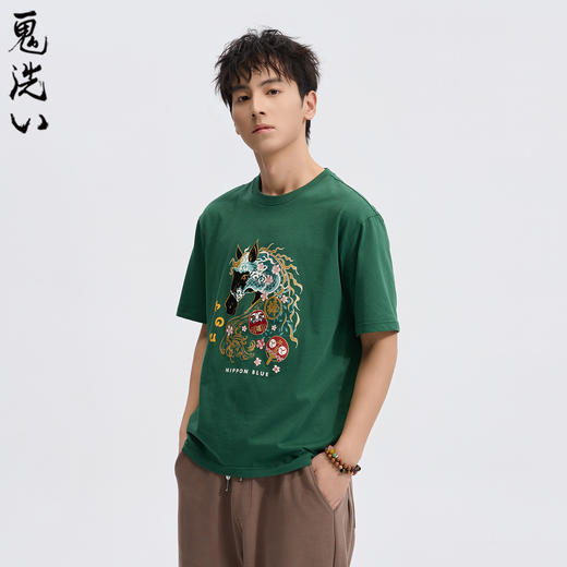 ONIARAI/鬼洗26春季棒系列马年趣味达摩樱花填充短袖T恤男N840295 商品图1