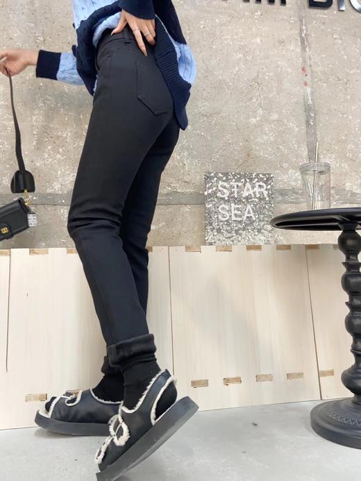 D121611两粒扣高腰加绒修身灰色牛仔来咯～3D立体塑腰穿上就是漫画腿 商品图6