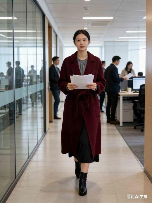 546100修身气质款长款羊绒大衣 商品图5