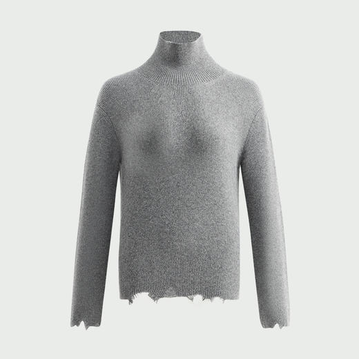 【JASON WU】(山羊绒)秋冬新品高领毛边设计打底外穿针织衫 商品图1