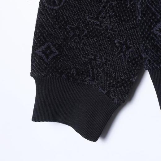 SDSA男士秋冬新款痞帅男装简约时尚绒毛图案提花斜拉链连帽卫衣 商品图3