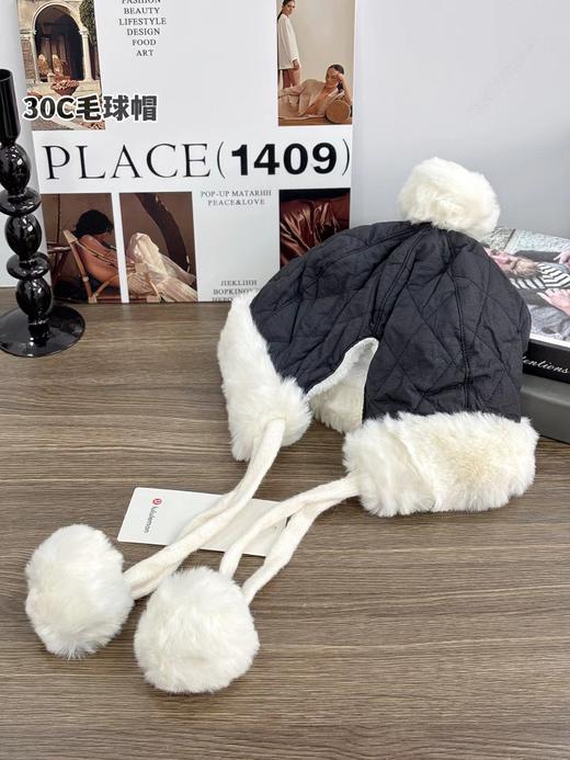 D121613内里加绒加厚护耳毛绒雷锋帽保暖帽毛球帽 商品图4