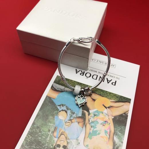 D121667爱心环形装饰设计银色女款手链手镯 商品图3