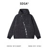 SDSA男士秋冬新款痞帅男装潮牌绒毛线条斜拉链连帽卫衣外套时尚 商品缩略图0