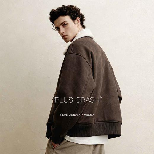 PLUS CRASH复古翻领夹克加绒厚款保暖休闲夹克外套PC55TJ66 商品图1