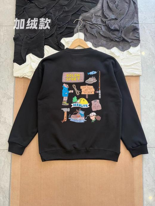 D121624后背多标识印花加绒圆领长袖卫衣男女同款 商品图3