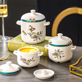 【莺啼花开炖盅】中式陶瓷双耳隔水炖盅家用一人份蒸鸡蛋羹碗炖汤小号瓦罐燕窝盅