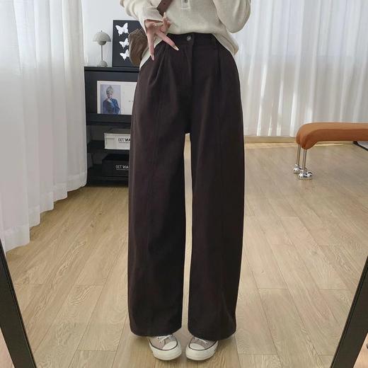 D121629松紧腰宽松慵懒松弛感杨桃裤高腰显瘦加绒阔腿牛仔裤女秋冬 商品图6