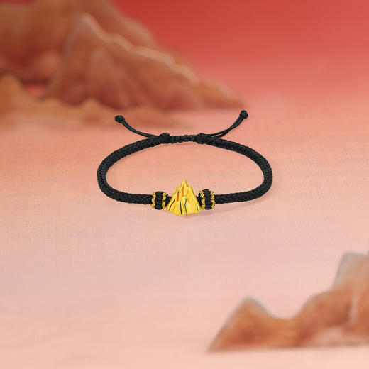 周六福黄金手绳女5d硬金定价足金珐琅手绳手链 商品图2