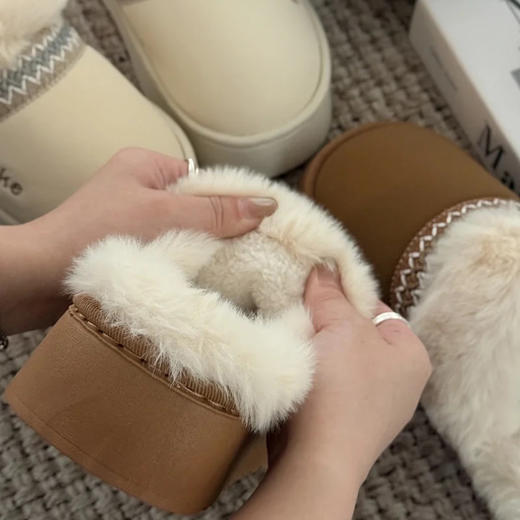 keke费尔岛风奢暖云朵绒棉拖鞋 | 男女同款、多色可选、轻盈保暖、复古百搭 商品图11