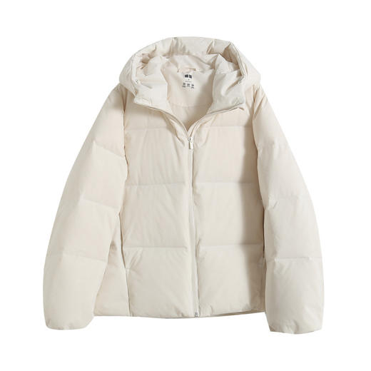 U系列！白鸭绒 无缝压胶！时尚宽松休闲短款连帽保暖羽绒服外套 商品图4