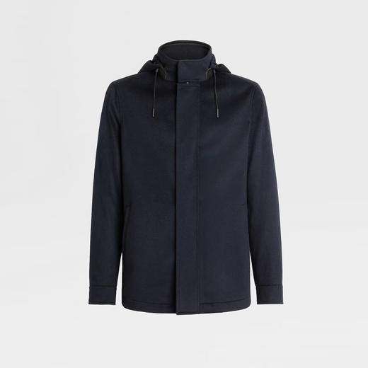 ZEGNA 杰尼亚 男士 Oasi Cashmere 系列 连帽外套 深蓝色 E7T42 7210 531 商品图0