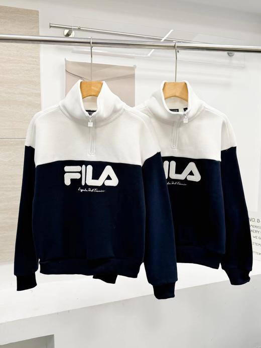 D121663简约大气有质感撞色拼接半拉链加绒卫衣 商品图0