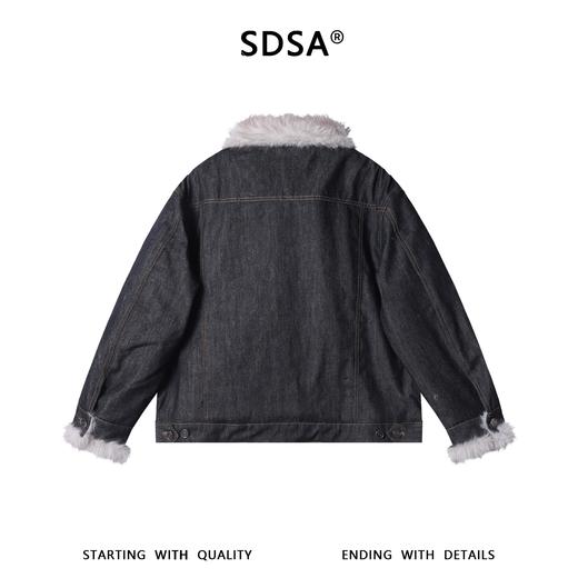 SDSA男士秋冬新款痞帅男装美式复古毛领牛仔夹克外套百搭宽松简约 商品图4