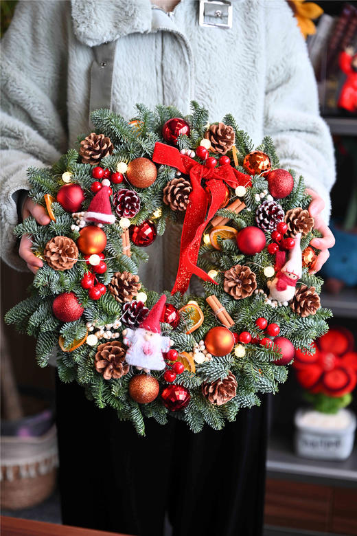 VBEINGS 北欧丹麦诺贝松 圣诞树/花环 圣诞装饰diy迷你诺贝松圣诞树桌面摆件（纯手工制作） 商品图4