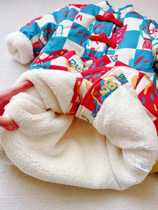 清仓[三层夹棉]男宝拜年服冬装儿童外套女童周岁礼服小童冬季过年童装F4DBN212 商品图7