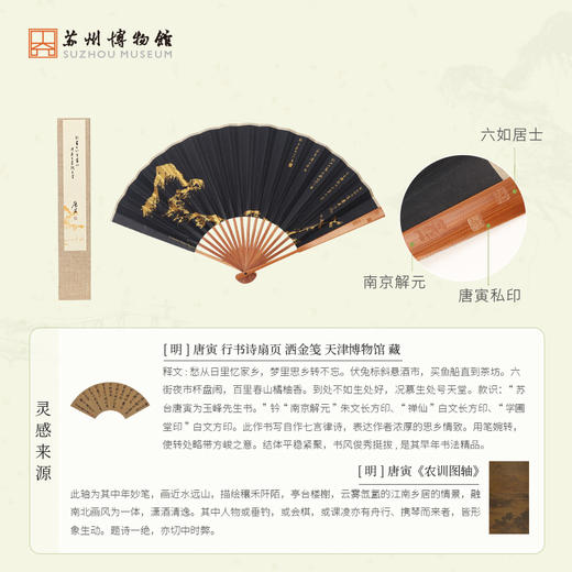 苏州博物馆 百里春山唐寅文扇 商品图2