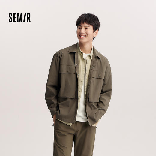 森马长袖衬衫男春季户外工装衬衣实用立体大口袋通勤上衣oversize 商品图1