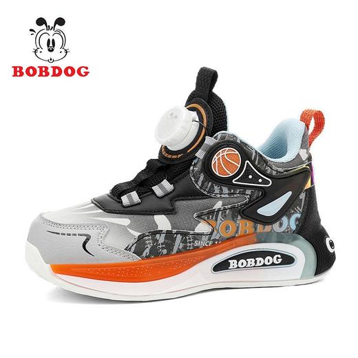 巴布豆男童运动鞋秋季中大童男孩旋转扣篮球鞋儿童皮面跑步鞋 商品图4