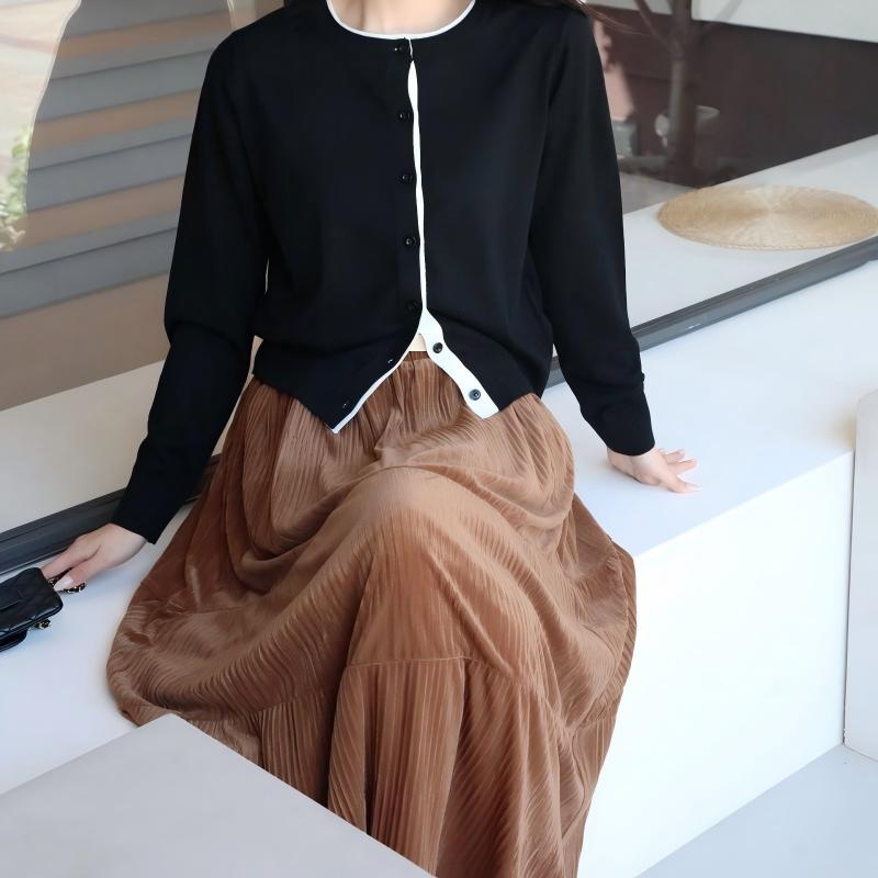 【Di*or同款】SUSX真丝丝绒焦糖褶皱半裙C1225073（下单3-7天发货）