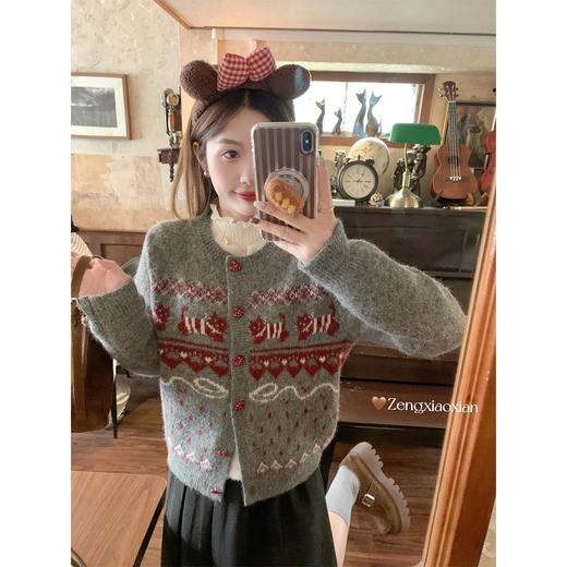 <曾小咸推荐>现货秒杀 ！微信超特价！韩系复古毛衣开衫 日常219.99 立减90 秒杀129.99！！ 商品图4