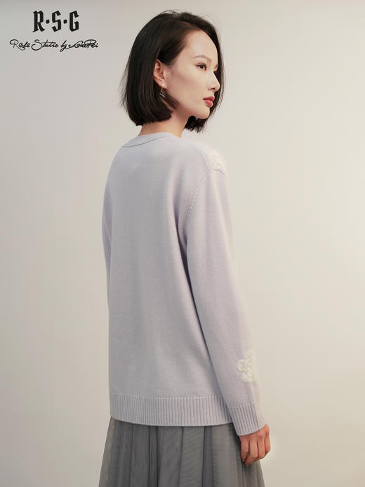 郭培成衣RSG2025秋冬新款「晴空玫瑰」提花V领针织开衫 商品图3