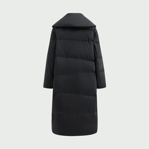 【JASON WU】秋冬新款浴袍领缎面长款羽绒服黑色时尚百搭外套上衣 商品图2