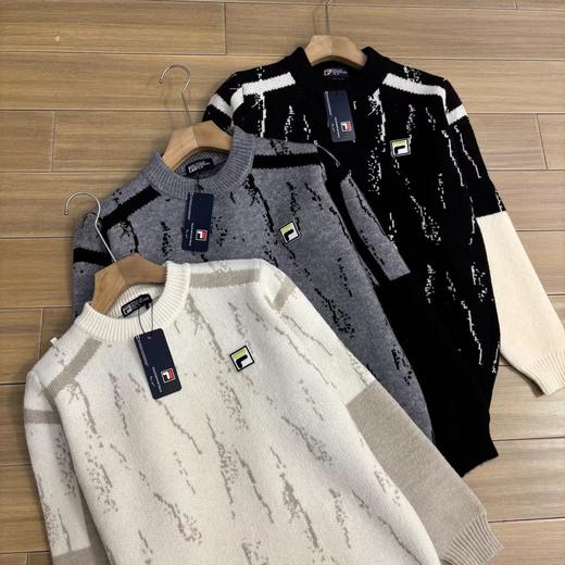 D121644时尚百搭立体绗缝纹理男士圆领针织衫毛衣 商品图1