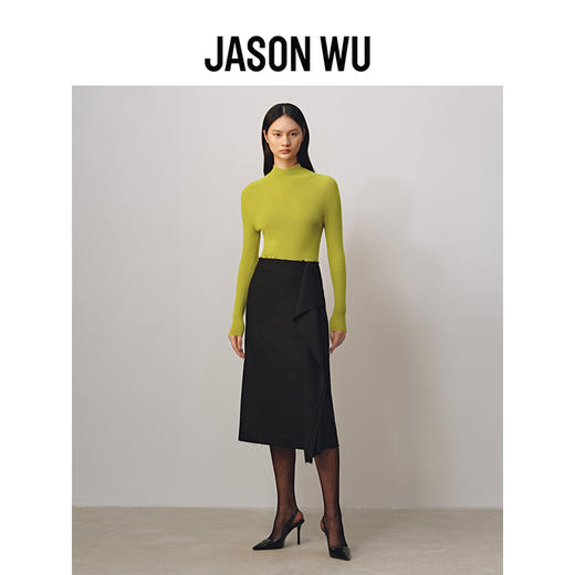 【JASON WU】(多色)25秋季新款高支羊毛基础百搭高领无缝通勤上衣针织衫女 商品图0