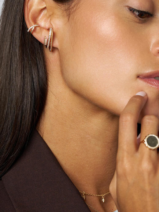 北京仓｜Leo Sedim-AUDAX-金色 锆石 单只 耳夹［法国设计师］ 商品图3