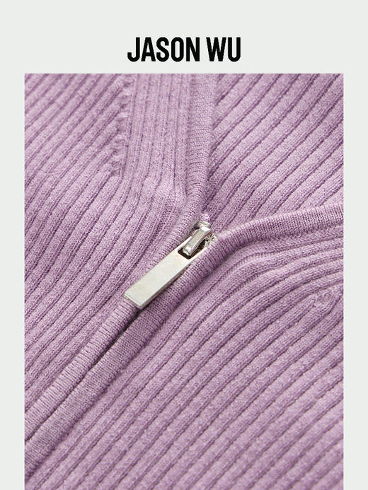 (秋冬新品)【JASON WU】(多色)25年新款高支羊毛V领拉链上衣毛衣短开衫女 商品图3