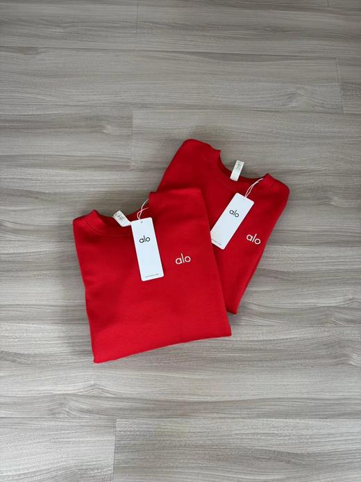 D121692秋冬新款中国红圆领加绒卫衣男女同款 商品图0