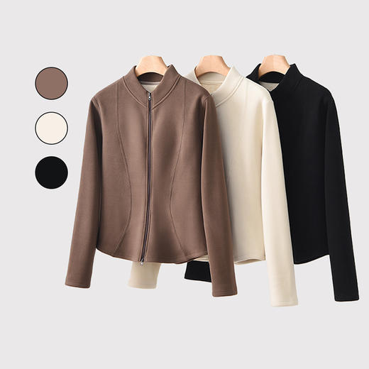 除了舒服没别的，人手必备两件起拍，高科技德绒保暖面料，面料超细腻柔软，抗静电不起球，小蛮腰修身外套，羽绒服内搭女士拉链打底衫 商品图9