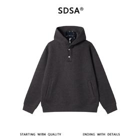 SDSA男士秋冬新款痞帅男装时尚休闲按扣立领连帽针织卫衣百搭宽松