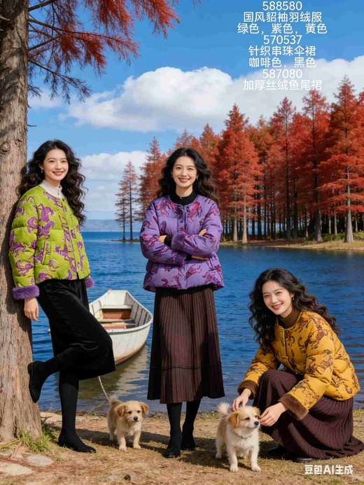 588580新中式国风短款水貂袖羽绒服 商品图5