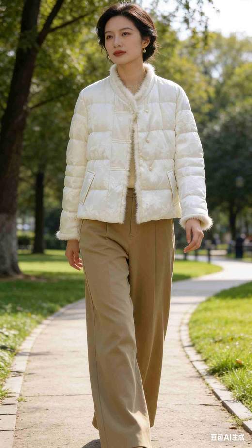 立领水貂边羽绒服589903,均码 国风 商品图2