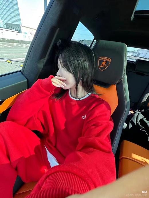 D121692秋冬新款中国红圆领加绒卫衣男女同款 商品图6