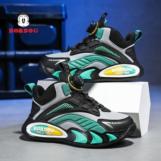 巴布豆童鞋男童运动潮鞋秋冬2025新款男孩跑步鞋皮面防水儿童鞋子 商品图2