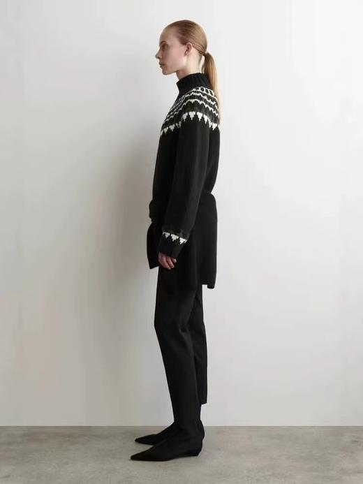 D121627北欧风费尔岛提花高领插肩袖宽松加厚针织毛衣女 商品图2